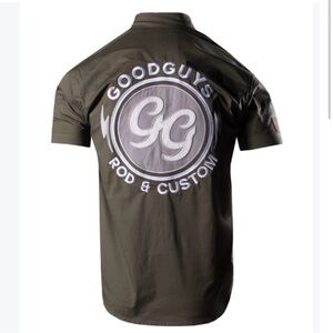 Rod & Custom Men's Olive Logo Short-Sleeve Shirt